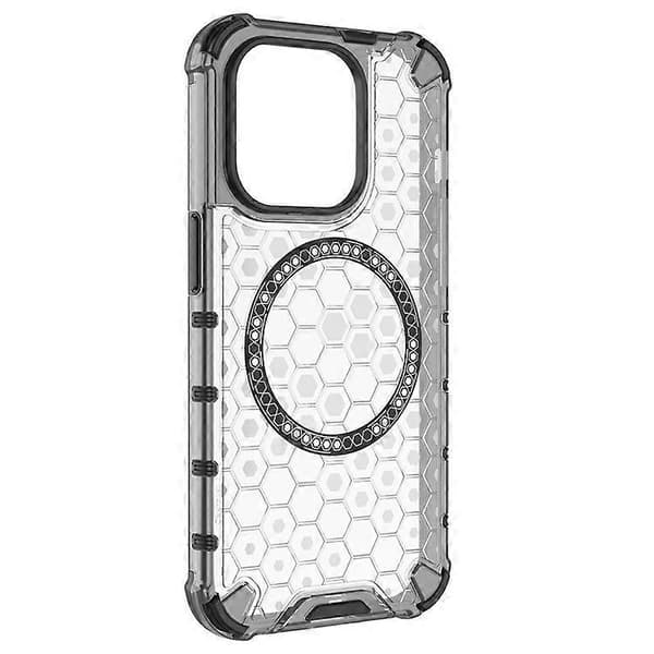Kompatibelt magnetfodral för iPhone 13 Pro, bikakedesign, förtjockade hörn, TPU+PC-telefonfodral A