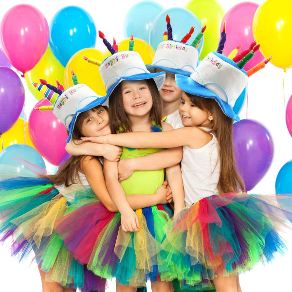 Plys Happy Birthday Kage Hat - Unisex Voksen Størrelse Fancy Dress Pa