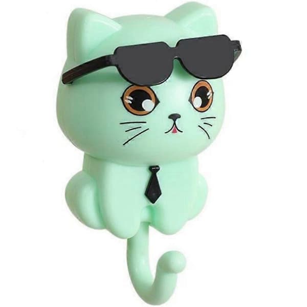 Emboadlie - Cool kattnyckelhållare, söt nyckelhållare för väggdekor (grön)