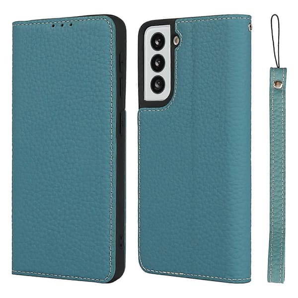 Til Samsung Galaxy S21 5G Litchi læder telefoncover (sort)