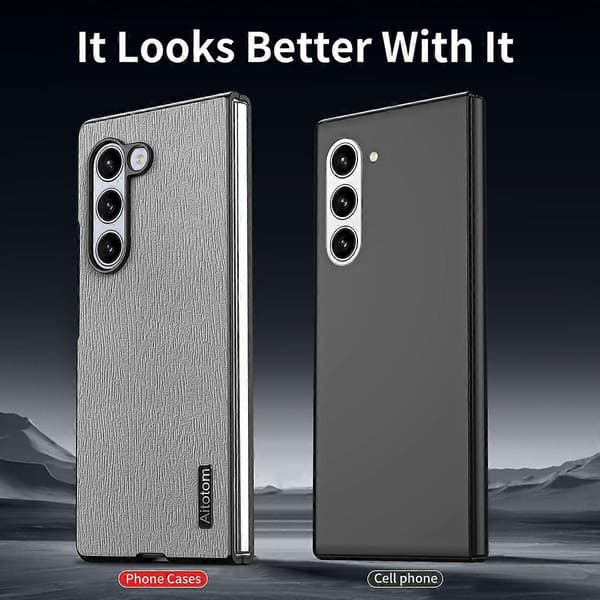Træbark Læder Stødsikkert Telefoncover til Samsung Galaxy Z Fold6 5G A