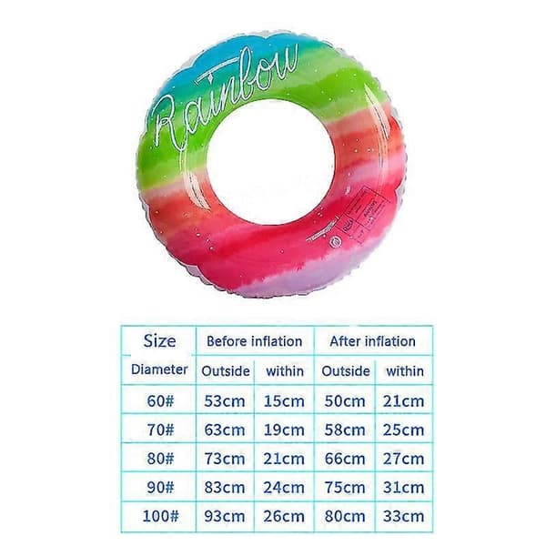 Oppustelige poolflåder Regnbue poolflåder Strandflådelegetøj Baby svømmering til udendørs swimmingpool A