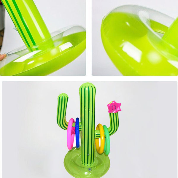 Uppblåsbar Cactus Ring Toss Spel Set Mål Kast Flytande