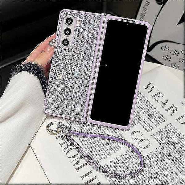 Glitter støtsikkert deksel til Samsung Galaxy Z Fold 6 og håndstropp A