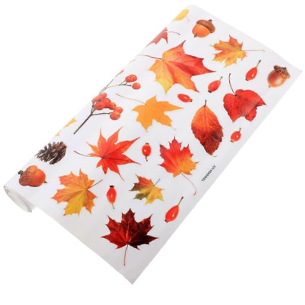 Thanksgiving Maple Leaf Window Decal Glass Window Decor Multi 92X32CM Diy Home Decorations 1Pack