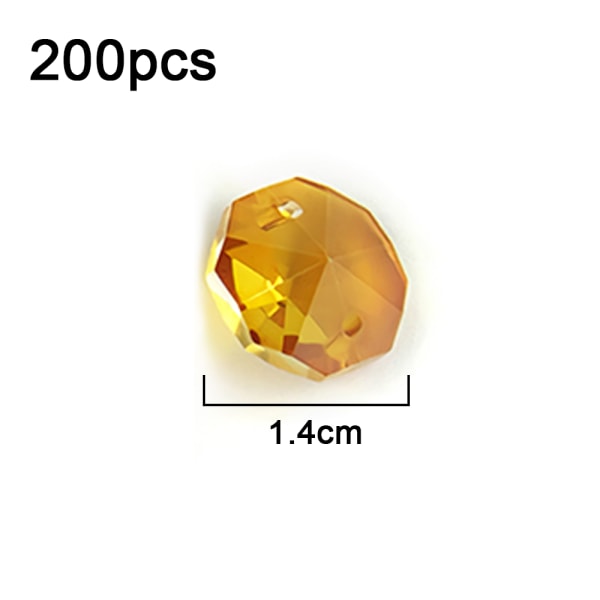 14mm 200 kpl Kristalli Oktagon Helmiä 2 Reikää DIY Häät ja Koti