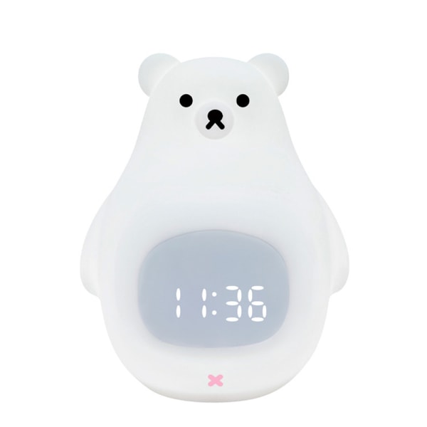 Iso valkoinen karhu herätyskello yövalo silikoni USB