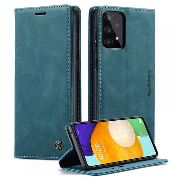 Mobiltelefonfodral för Samsung Galaxy S23 premium läder vikbart flipfodral