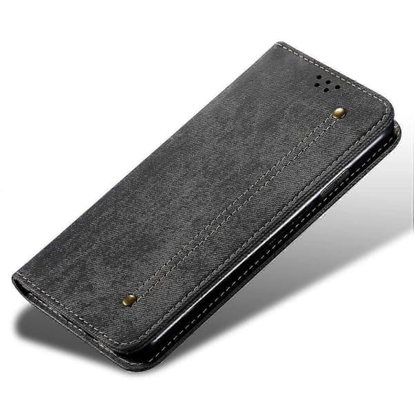 För Honor Magic6 Pro 5G Läderfodral Plånboksfodral Telefonfodral Jeans Tyg Textur - KhakiSvartStil D Honor Magic6 Pro 5G