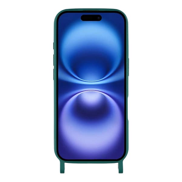 Til iPhone 16 etui flydende silikone kortplads blødt telefoncover med snorrem
