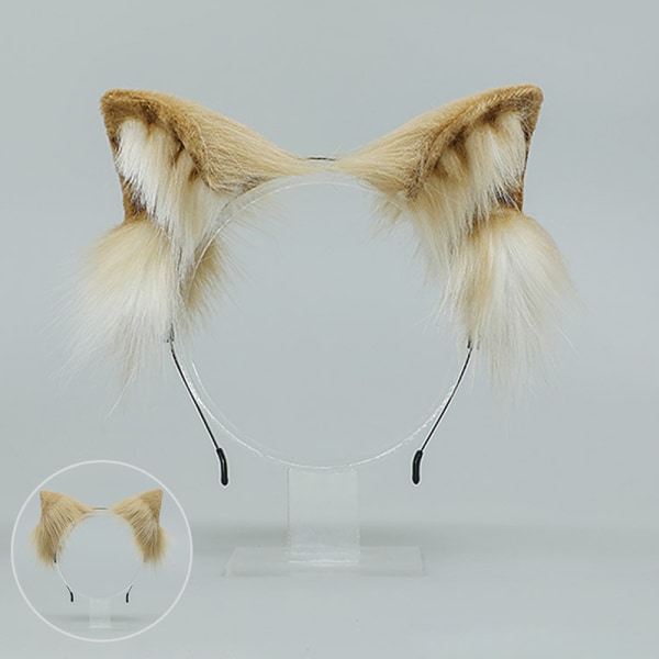 Håndlavet Ingefær Kat Wolf Ræveører Animal Cute Head Accessories