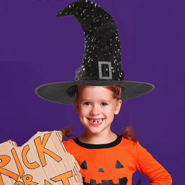 Heksehat Halloween Cosplay Kostume Tilbehør til Festbrug A