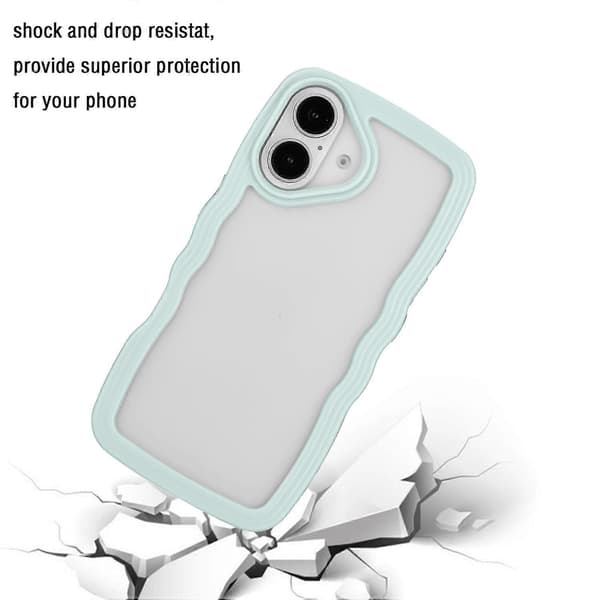 Til iPhone 16 Plus etui bølget kant design PC + TPU stødsikkert telefoncover