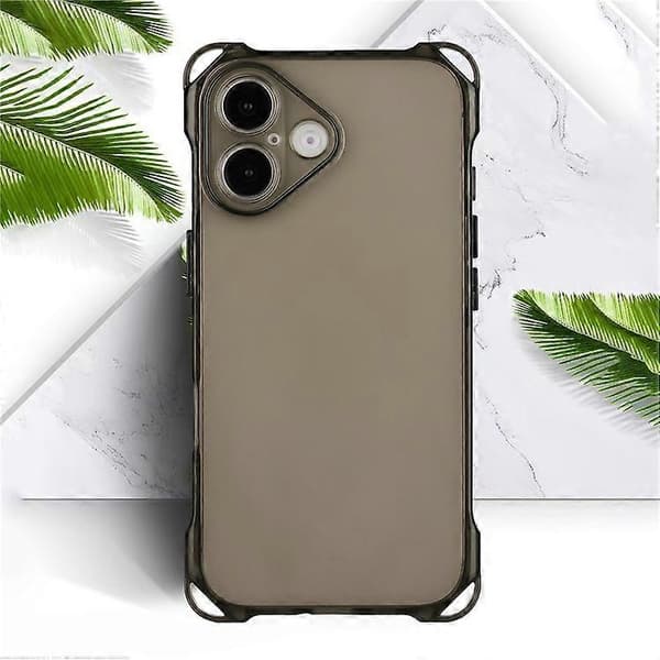 Kompatibel med iPhone 16 Plus TPU-deksel Fire hjørner fallsikkert bakdeksel svart