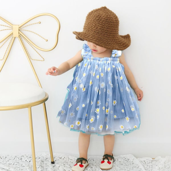 Tjejklänning Tyll Baby Toddler Flickor Prinsessklänningar, ärmlösa