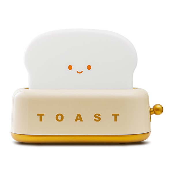 Uppladdningsbar liten lampa med Smile Face Toast Bröd söt