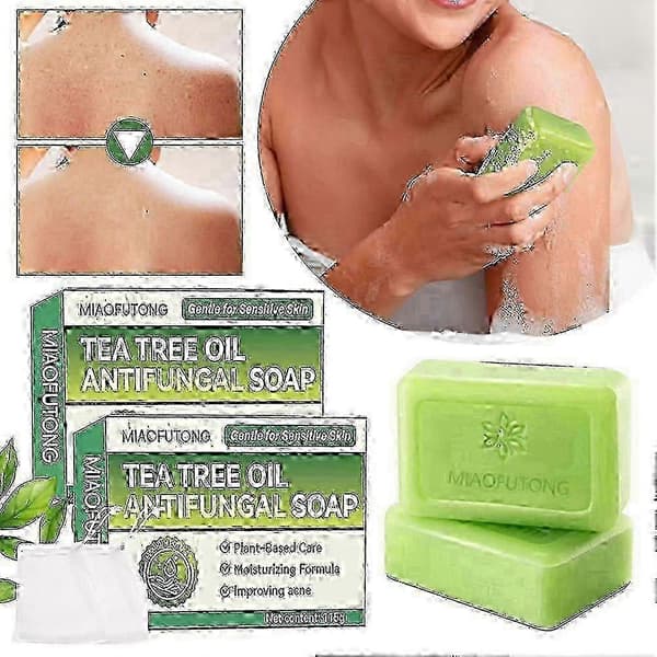 3X Ren Tea Tree Oil Tvål för Ansikte & Kropp - Lindrar Akne, Fotsvamp och Ringormsproblem A