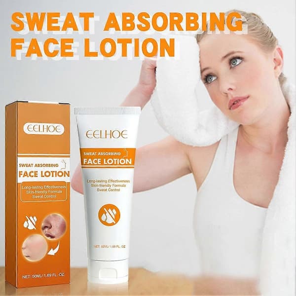 Ansiktsantiperspirant Anti-svette panne, hodebunn og fet ansiktskontroll Svetteabsorberende ansiktskrem Hudvennlig formel 50ml A