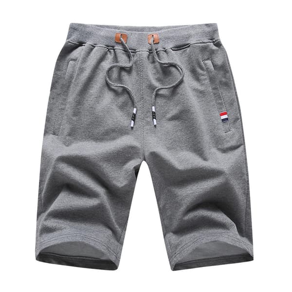 Herreshorts Afslappede Komfortable Træningsshorts Snøre Lynlåslommer Elastisk Talje A
