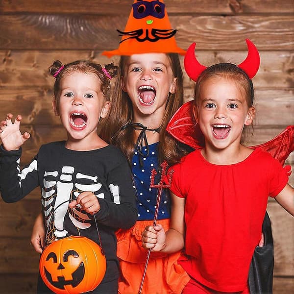 Græskarhat til Halloween Kreativ Halloweenfest Scenerekvisit 6 Stk. A