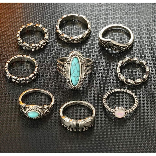 Dam Ringar Set Knuckle Rings Guld Bohemian Rings for Girls