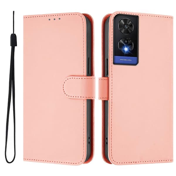 Ensfarvet PU-etui til TCL 505 (Pink)