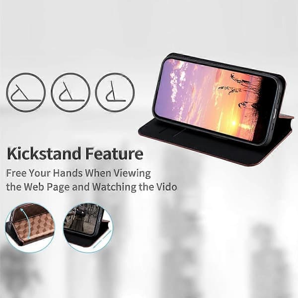 Cubic Grid Tekstur Flip Læder Telefoncover (Brun, Til Sharp Aquos wish5)