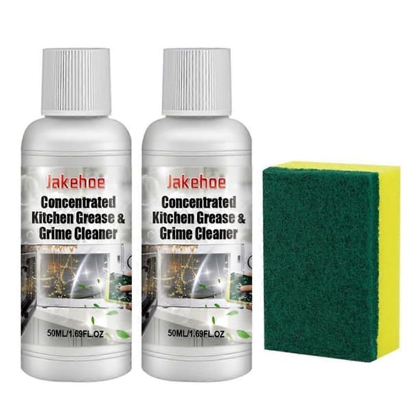 2x 50 ml køkkenfedtrens Multi-Purpose pletfjerner Effektiv affedter emhætte køkken hjemmerengøring A