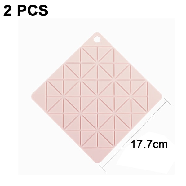 Geometriska grå silikongrytlappar, runda underlägg, Hot Pads, 2