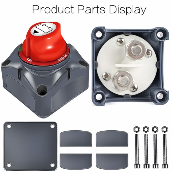 Batterihovedafbryder 12V/24V - Batteriafbrydelse - Hovedbatteriisolatorafbryderkontakt Bilbatteriafbrydertilbehør til RV-yachtbåd