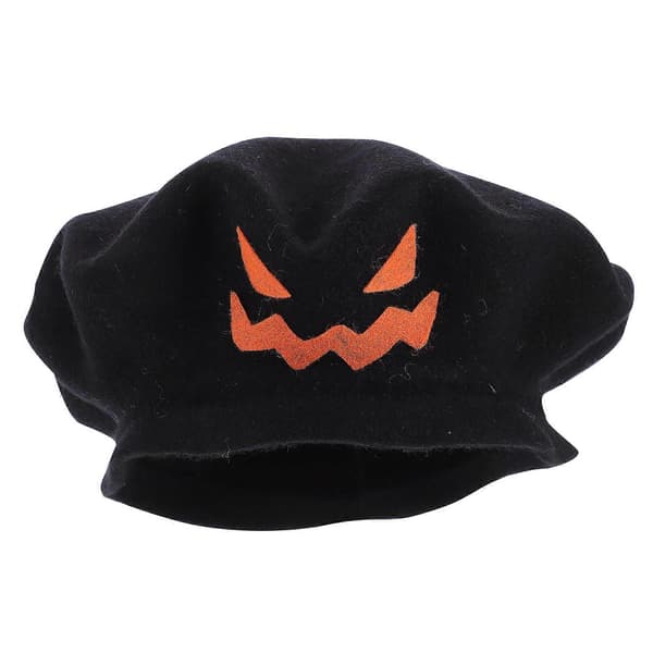 Halloween festhat sort uldstof til dekoration 1 stk A