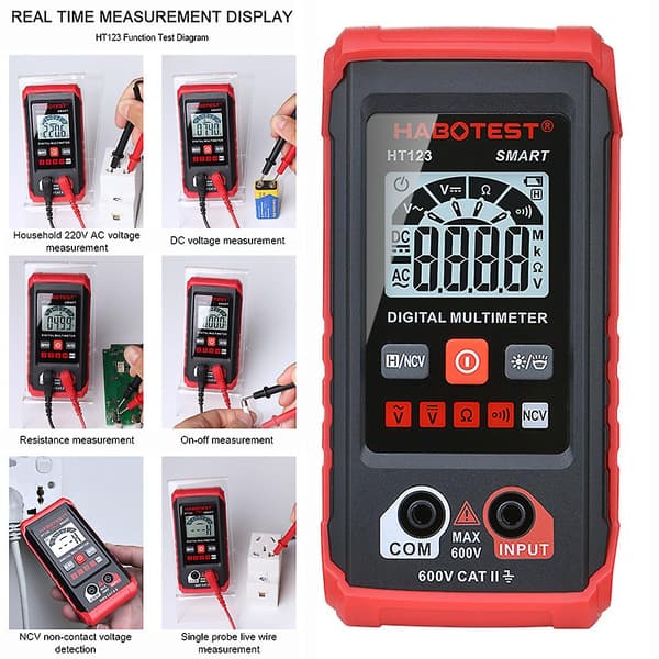 Profesjonelt multimeter AC-DC spenningsstrømmotstandstester for kapasitetstest A