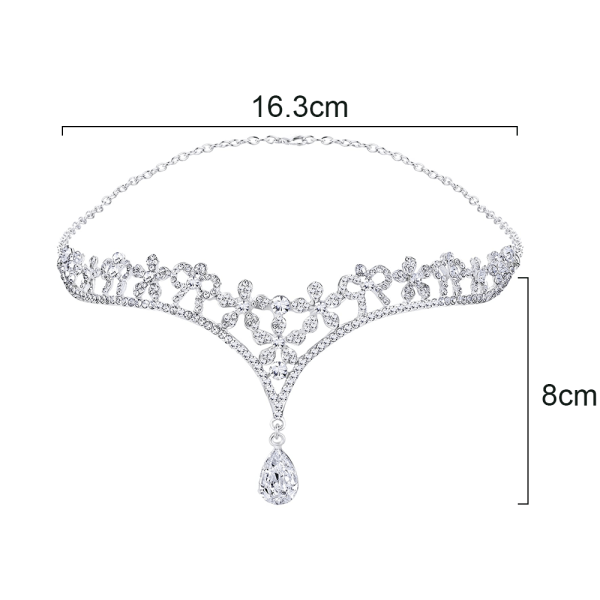 Bryllup Brude kvinners Crystal Flower Decor Crown pannebånd