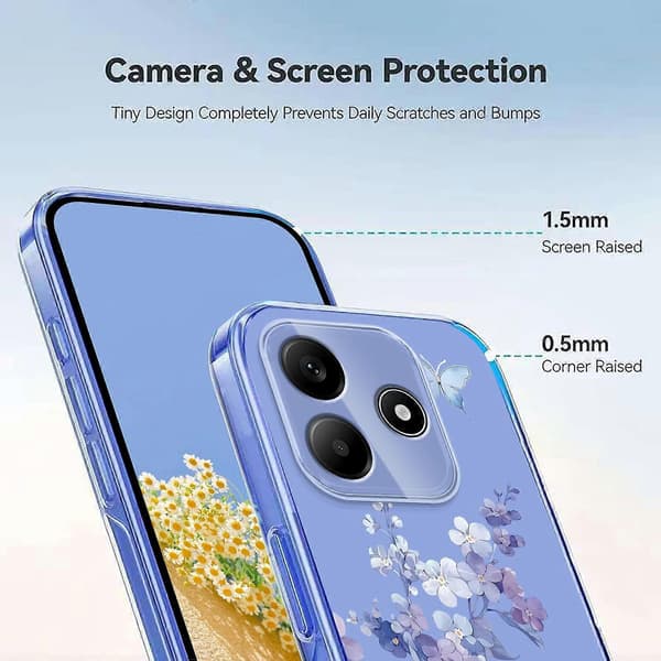 Blommönster Målat TPU-telefonfodral för Redmi Note 14 4G 163.25mm