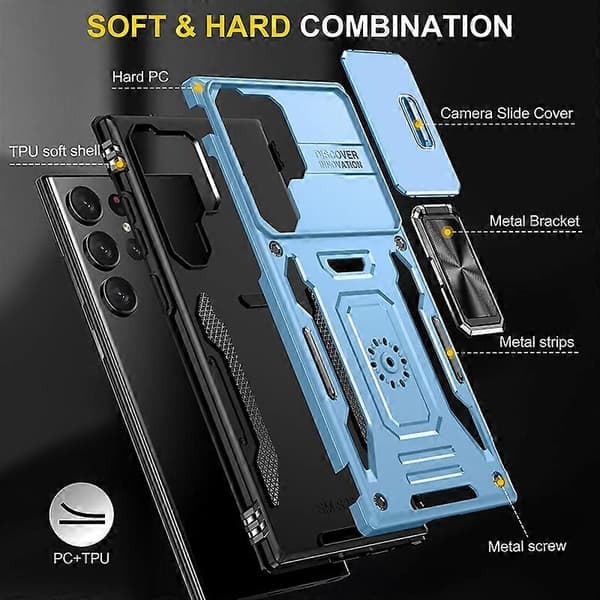 Armor PC Hybrid TPU Kameraskydd Telefonfodral för Samsung Galaxy S25 Ultra 5G