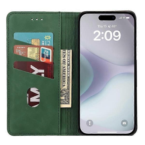Kompatibel med iPhone 16 Plus Fodral PU Läder Stötsäkert Skydd Plånboksfodral A