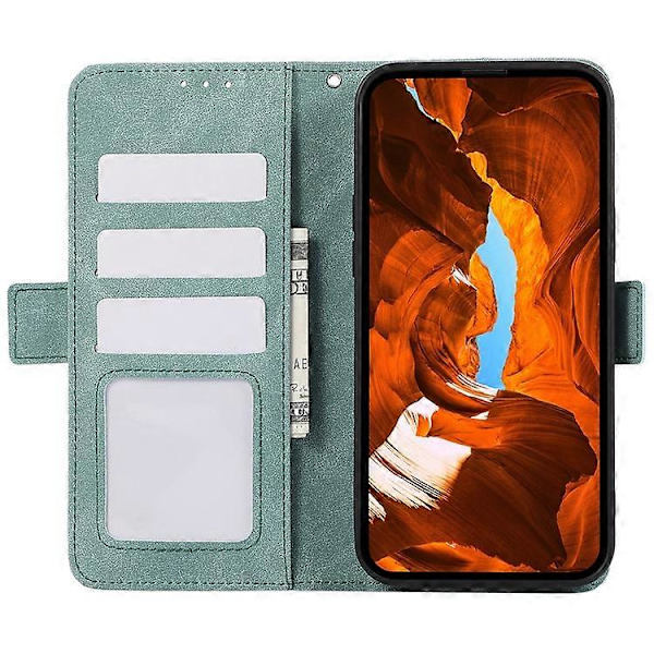 ABEEL Kompatibel med iPhone 13 Pro Läderfodral Sidomagnetlås RFID Plånboksfodral A