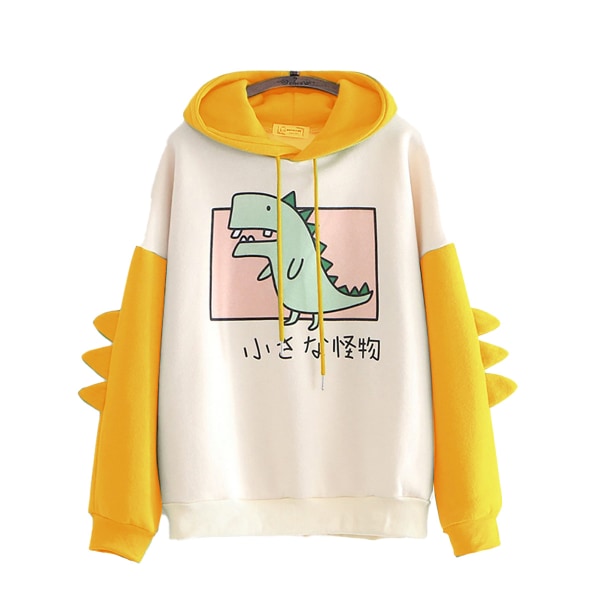Små piger Sød Dinosaur Pullover Hættetrøje Sweatshirt Splice Hoo