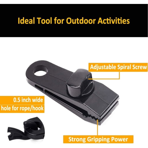 Tarp Clips Heavy Duty Lock Grip - Tommelfingerskrue Teltlemmer til