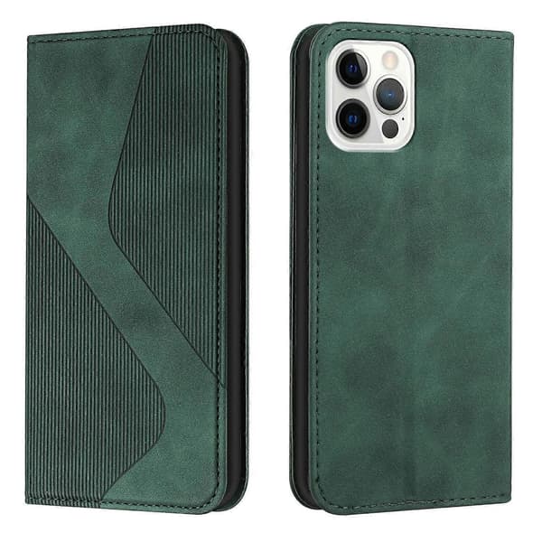 Etui til iPhone 13 Pro Grøn Kortholder Pung Type Magnetisk Læderfølelse Nr. 12111 A