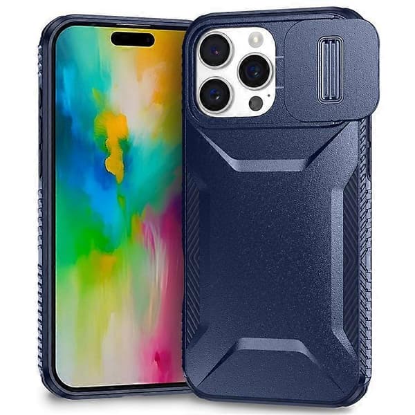 Kompatibel med iPhone 16 Pro Max-deksel Camshield TPU+PC telefondeksel sklisikker sidekant A