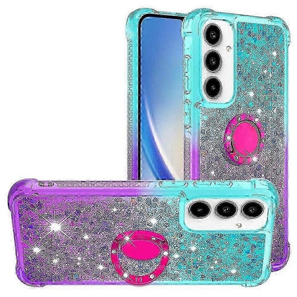 Galaxy A56 5G Fodral med Stöd Gradient Quicksand Stötsäkert TPU-skydd (Himmelblå Lila)