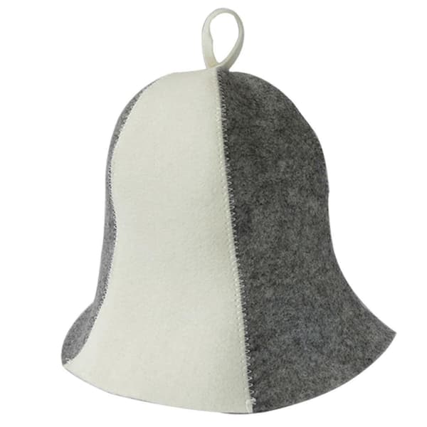 Bastuhatt Polyester Huvudskydd med Överhettningsskydd för Spa Banya Dusch Svart Vit 25x72cm A