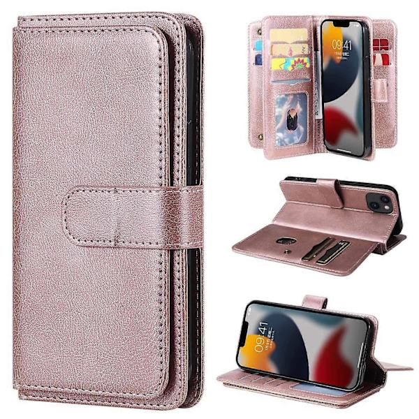 KT Multi-functional Series-1 til iPhone 14 Plus 6,7 tommer PU læder pung etui stativ fuld beskyttelse