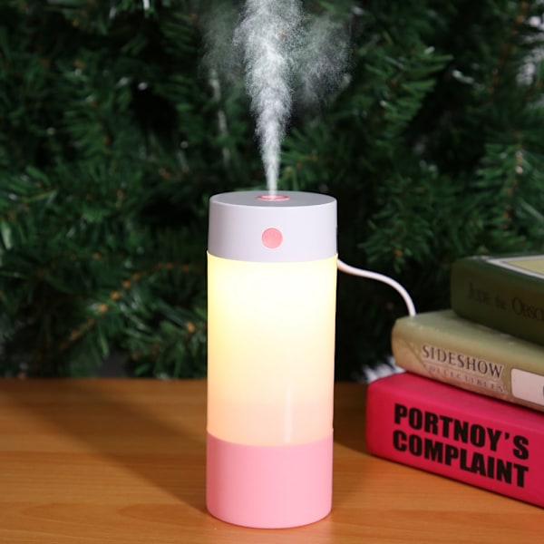 250ml Simple Natlampe Luftfugter Mini Kold Tåge Maker Desktop Bil Luftfugter Pink