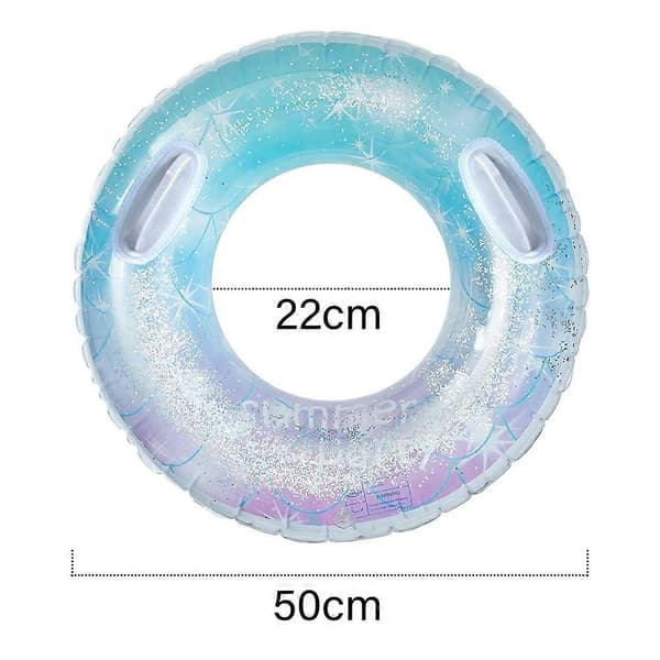 Uppblåsbar poolflottör, transparent simring med färgglada glittrande paljetter, sommarvattenlek, flottörer, poolrör, flottörringar, leksaker, strandpool A