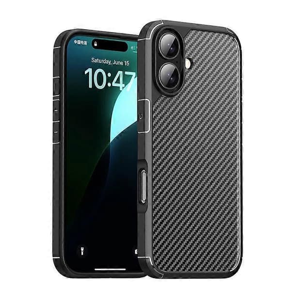 iPAKY Pioneer Series kolfiber PC+TPU-telefonfodral (för iPhone 16 Plus)