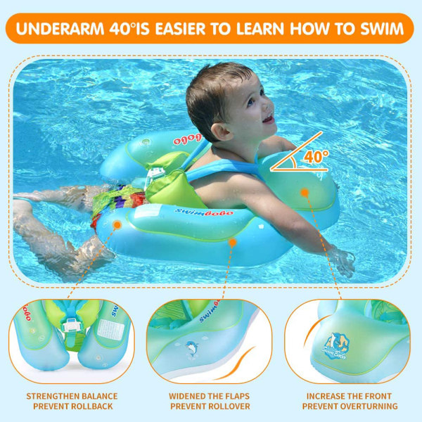 Swimbobo Baby Swim Float Uppblåsbar Simring för barn med