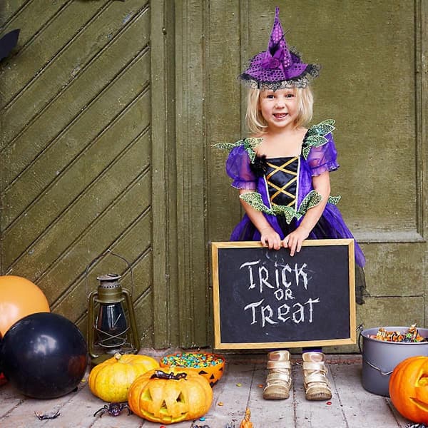 Maskerade Heksehatt Halloween Hårstykke for Lilla Dekor A