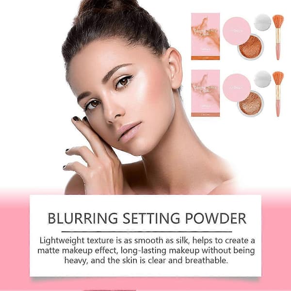 Utjevnende Setting Ansiktspudder Concealer Contouring Løst Puder for Kvinner A